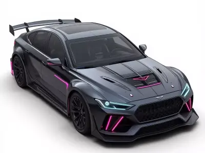 Elite Performance Wide-Body Hypercar 3D Model Low-poly 3D model
