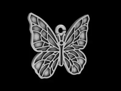 Butterfly Enamel Pendant 3D print model