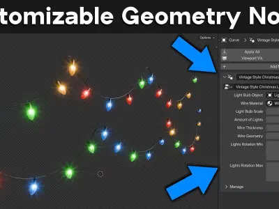 Vintage Style Christmas Lights - Geometry Nodes Blender 3D model