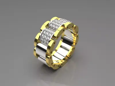 Luxury man Rolex design diamond ring model ring ror0019 3D print model