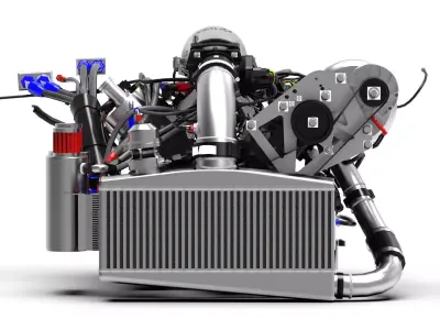 LS V8 Engine Low-poly 3D model