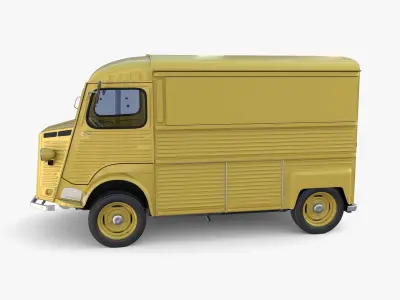 Generic 40s Van with interior 3D model