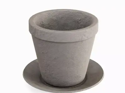 Classic Clay Pot 03 Low-poly 3D model