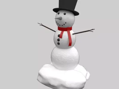 Snowman Decoration Low-poly 3D model