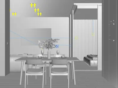 room design in modern style 3D model