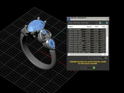 Pear shape Engagement ring  3D model