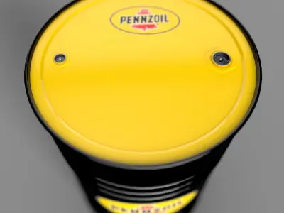 Realistic Pennzoil Oil Barrel 3D Model Low-poly 3D model
