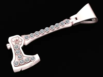 AXE DIAMOND PENDANT 3D PRINTABLE MODEL  3D print model
