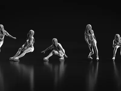 Skate Girl 01 3D print model