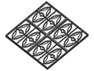 Plastic Exquisite Window Grill Toy 3D model