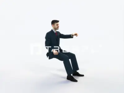 Posture 20G Driver Driving Sitting Elegant Business Man Low-poly 3D model