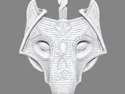 Viking Wolf Pendant 3D Print Model 3D print model