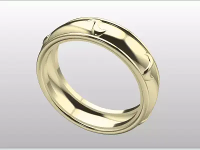 Elegant Crescent Moon Engraved Ring File Item 3 Free 3D print model