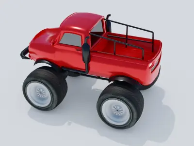 Monster Truck Low-poly 3D model