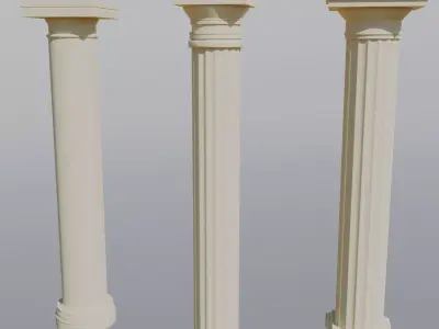 Columns  Free low-poly 3D model
