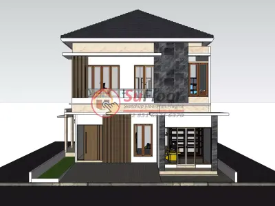 House 10x20m code 639 - Sketchup 3D model 3D model 3D model