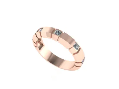 Men diamond engagement ring 3d render 3D print model