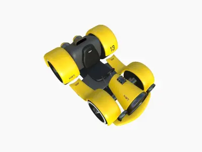 Cartoon Kart E03 Yellow - Vehicle Racing Design Low-poly 3D model