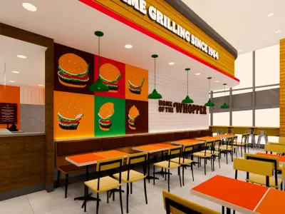 Detailed Burger King Restaurant - Prime Concept 1 3D model
