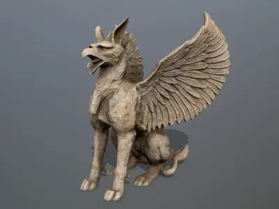 Statue Creature Low-poly 3D model