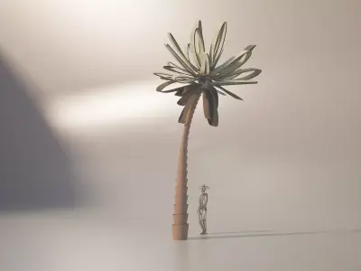 Conceptual palm tree S1Av3 Low-poly 3D model