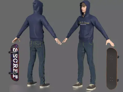 SKATER MAN 3D model