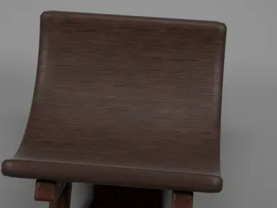 wooden chair Low-poly 3D model