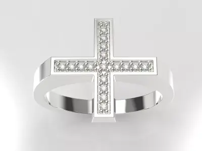 Diamond Cross Ring 3D print model