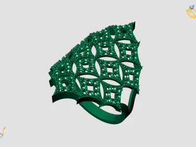 Vintage Womens Diamond Ring Women Rings 3dmodels 3D print model 3D print model 7