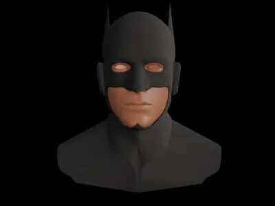 low poly batman mask Free low-poly 3D model
