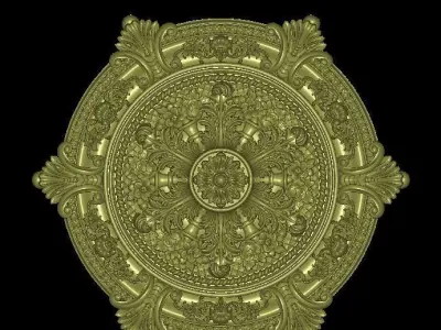 01 Round rosette 3D print model 6 3D print model