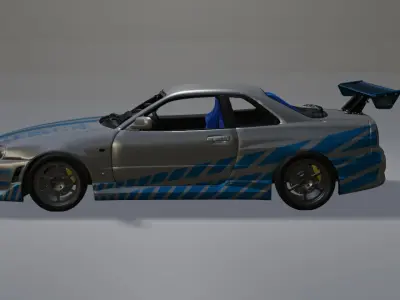 SKYLINE GTR R34 2F2F BRIAN 3D print model