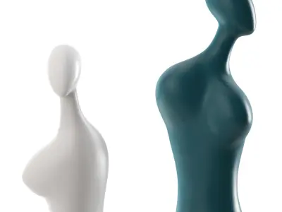 Modern ceramic abstract female statues 3D model