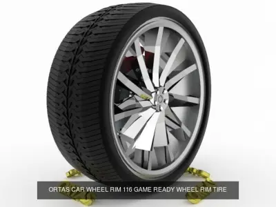 ORTAS CAR WHEEL RIM 115-116 GAME READY WHEEL 3D Model Pack