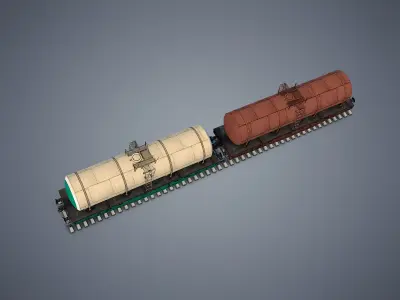 Tank wagon Low-poly 3D model