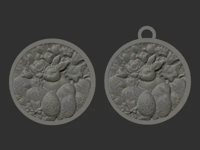 Easter Rabbit with egg decor  3D print model