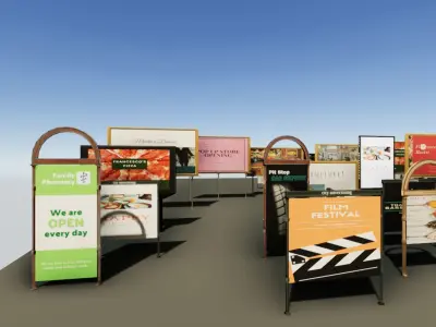 Advertising Panels 4  Low-poly 3D model