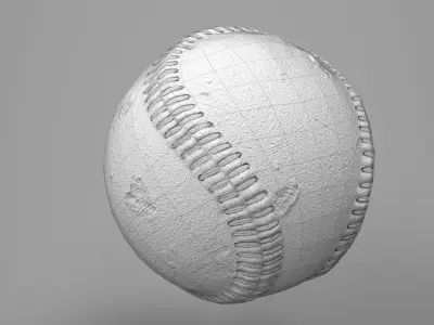 Game Ready Worn Baseball Ball Free low-poly 3D model