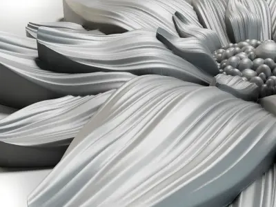 3D stl model of a flower for CNC router  3D print model