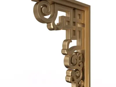Bracket Carved Plaster Molding Decoration 01 Low-poly 3D model