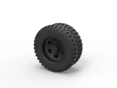 Double wheel from old truck 3D print model