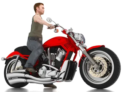Chopper Biker 3 - 4K 3D model