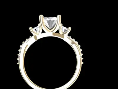 twisted solitaire ring 3D print model