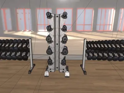 Dumbbell rack 3D model