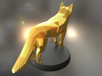 Parametric Fox Low-poly 3D model