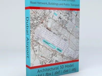 Dubai Airport DXB Airport Roads Buildings and Public Trans 3D model