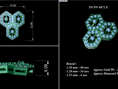 Pendant Earrings combo - 4872 3D print model