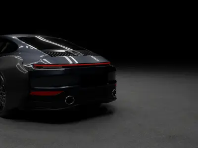 Porsche 911 Carrera with Bodykit Low-poly 3D model