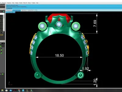 Luxury Emerald Statement Ring for Men 3308 3D print model