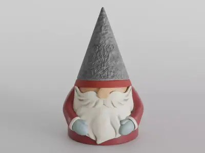 Decorative Santa Design with Ornate Hat for Holiday Decor 3D print model